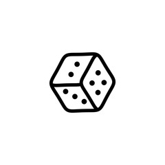 Canvas Print - Dice game logo design icon vector template