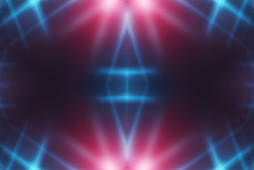 Dark abstract futuristic background. Neon lines, glow. Neon lines, shapes. Pink and blue glow