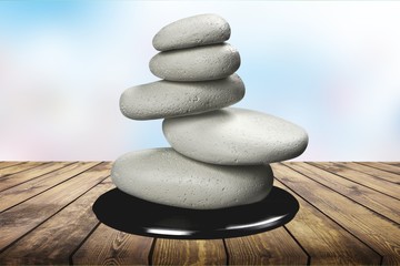 Poster - Zen basalt stones  on background