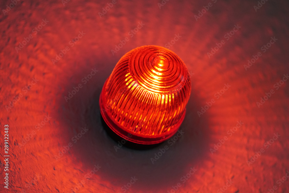 red light warning lamp known as wigwag wig-wag or red-eye - obrazy, fototapety, plakaty 