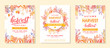 Bundle of autumn harvest festival banners with harvest symbols,leaves and floral element.Harvest fest design perfect for prints,flyers,banners,invitations and more.Vector autumn illustration.