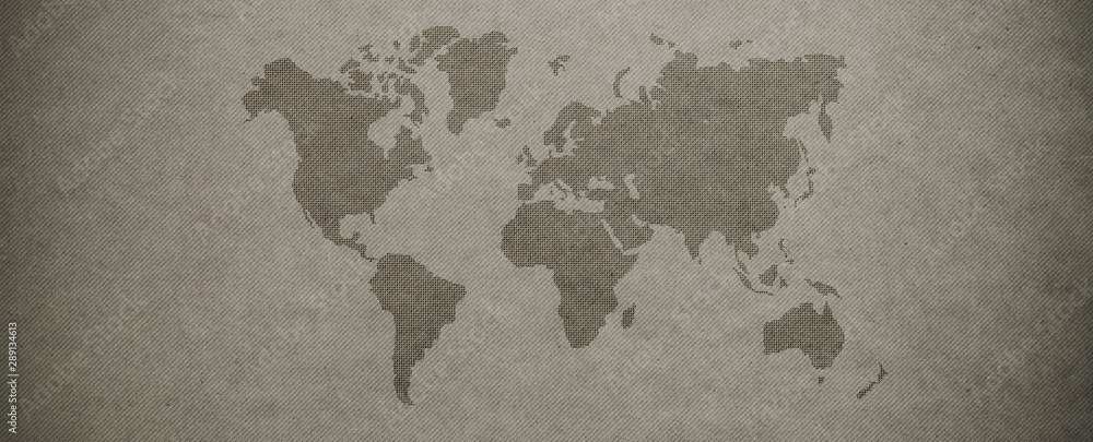 Obraz na płótnie Textured world map background w salonie