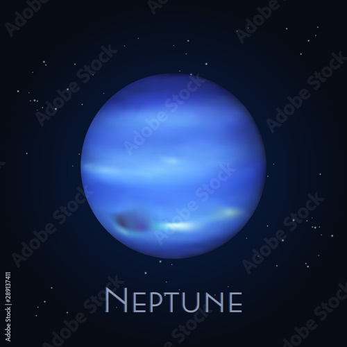 Cuadros en Lienzo Isolated Neptune. Farthest planet in solar system