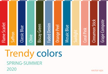 Fashion Color Trend Spring Summer 2020. Palette Fashion Colors