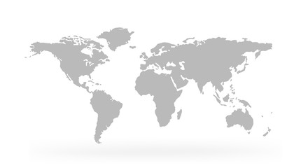 Wall Mural - world map isolated on white background - stock vector.