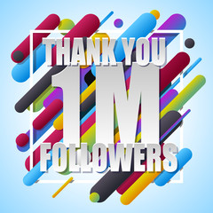 Wall Mural - Thank You 1000000 followers banner