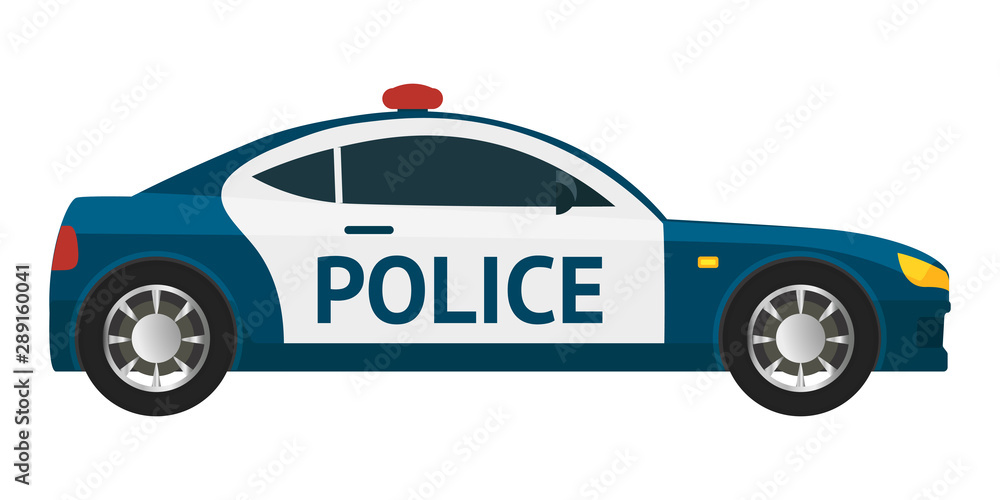 Police car flat vector illustration Stock Vector | Adobe Stock
