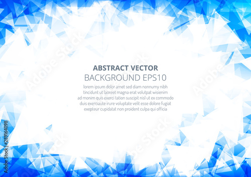 Abstract background from many triangles. Dance of geometric shapes.