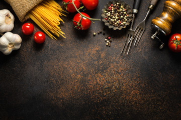 Italian food background with ingredients