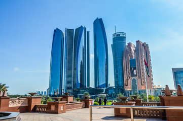 Wall Mural - Etihad towers,a series of five tall buildings and hotel in Abu Dhabi Corniche , UAE