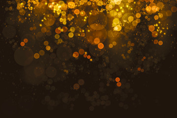 Wall Mural - Abstract gold bokeh with particles background design illustration