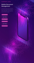 Wall Mural - mobile document manager business concept vector isometric illustration