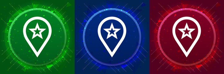 Map pointer star icon elegant modern design abstract buttons set illustration