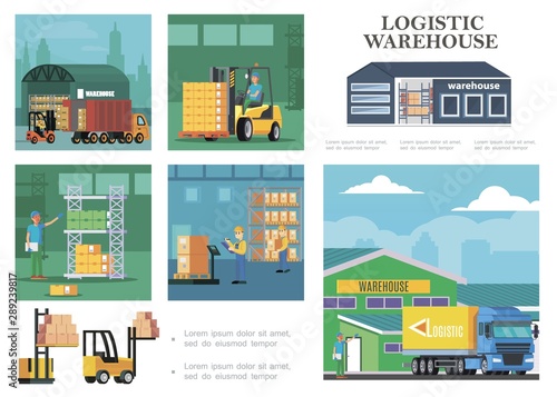 Flat Warehouse Logistics Composition
