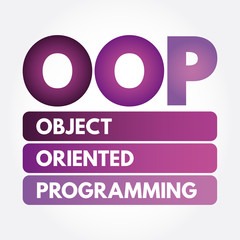 OOP - Object Oriented Programming acronym, technology concept background