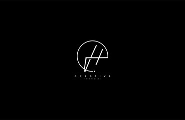 H letter calligraphic Minimal monogram emblem style vector logo