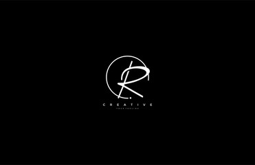 R letter calligraphic Minimal monogram emblem style vector logo
