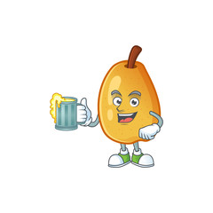 Sticker - With juice ripe fragrant pear fruit cartoon character