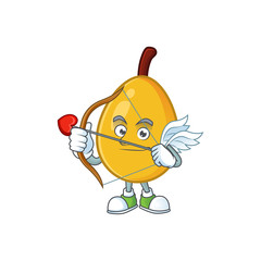 Canvas Print - Cupid fruit loquat fresh mascot character shape