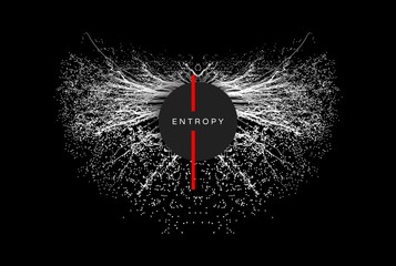 Array with dynamic particles. 3d technology style. Abstract background. Vector illustration.