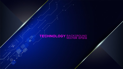 Poster - abstract trendy and technology concept with light movement and copy space on dark background, vector