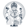 Ganesh Puja linear style icon black