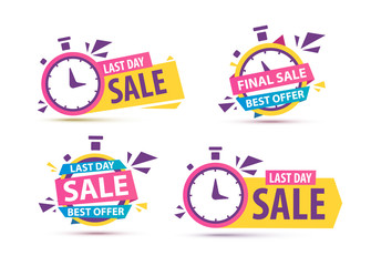 Sticker - Sale countdown banner. Discount badjes 