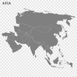 High quality map of the Asia