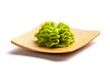 Wasabi portion on bamboo plate