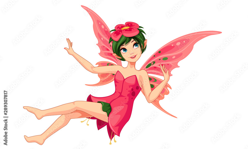 Beautiful flower fairy vector illustration 3 Stock Illustration | Adobe ...
