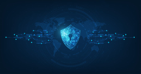 Abstract security digital technology background.protection mechanism and system privacy.vector illustration.