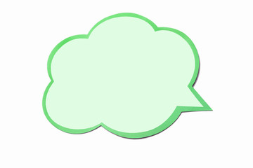 Wall Mural - olive speech bubble as a cloud with green border isolated on white background.