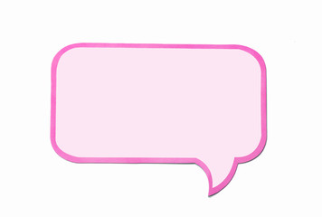 Wall Mural - speech bubble as a cloud with pink border isolated on white background.