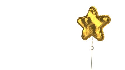 gold balloon symbol of star on white background