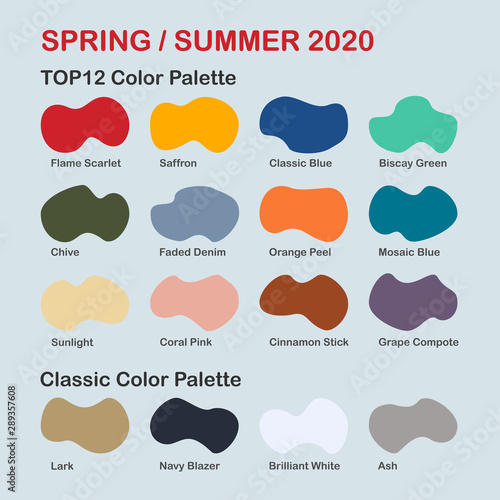 Spring Summer 2020 Trendy Color Palette Fashion Color