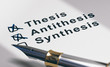 Dissertation or essay writing, thesis, antithesis and synthesis.