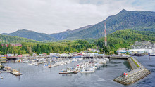Ketchikan,Alaska, USA - September 8, 2019 - The Harbor At Katchikan Provides Shelter For The Village's Private Boats.