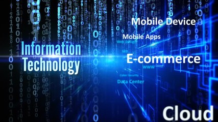 Wall Mural - digital information technology concept words