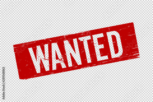 Cuadros en Lienzo Grunge red Wanted square rubber seal stamp