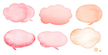 Watercolor Light Pink And Red Speech Bubbles