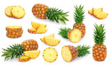 Fototapeta  - Fresh pineapple on white background