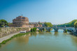 Castel Sant'Angelo on the banks of the river Tiber in Rome, Italy