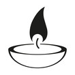 burning candle on a white background. flat icon for web sites. Vector illustration