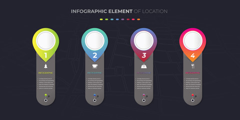 Wall Mural - Infographic design element of locations.vector illustration