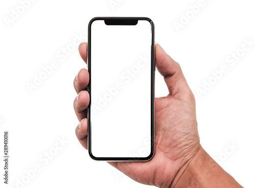 Smartphone Similar To Iphone 11 Pro Max With Blank White Screen For Infographic Global Business Marketing Plan Mockup Model Similar To Iphonex Isolated Background Of Ai Digital Investment Economy Buy