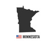 © Art Alex - Minnesota map isolated on white background silhouette. Minnesota USA state. American flag. Vector illustration.