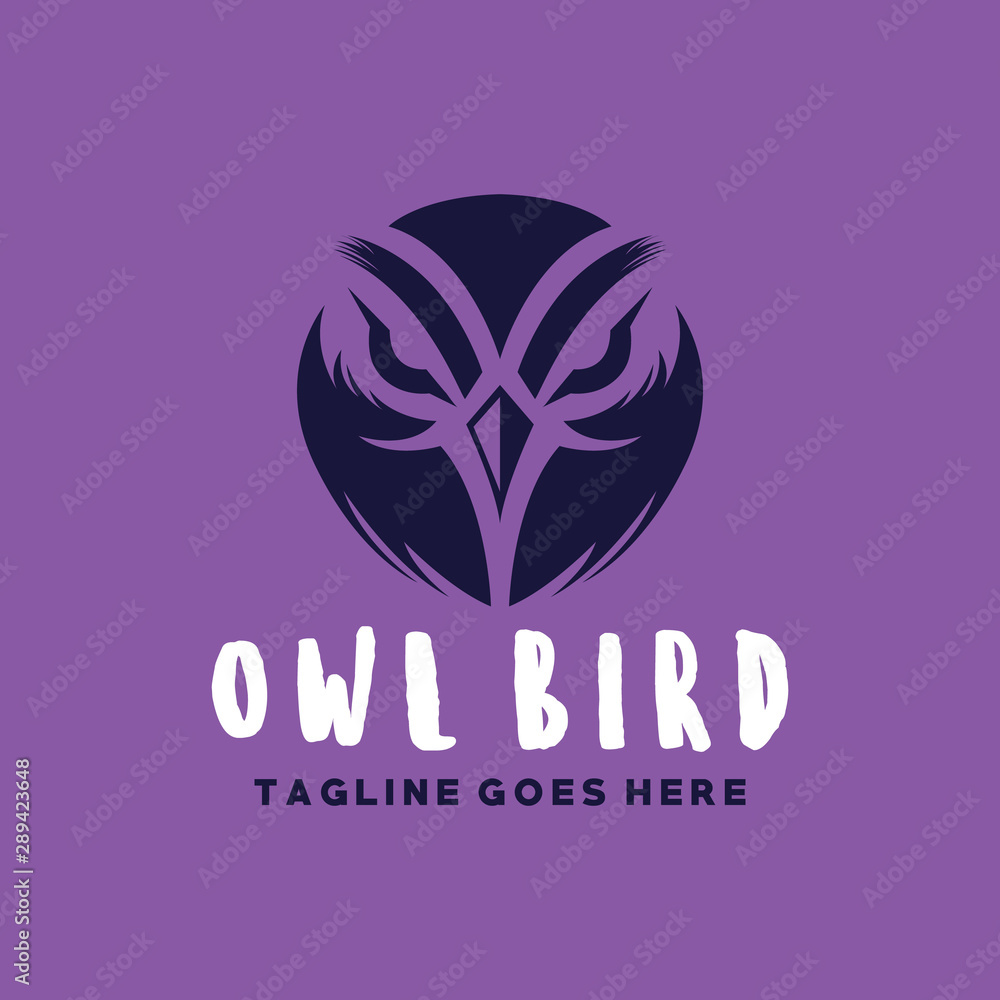 Owl Logo Vector Design Template. Modern Bird Emblem Icon. Mascot Symbol ...