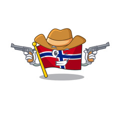 Canvas Print - Cowboy flag norway character shaped on cartoon