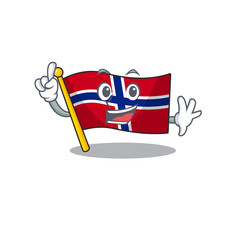 Canvas Print - Finger norway flag placed in character cupboard