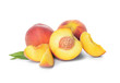 © Pixel-Shot - Ripe peaches on white background